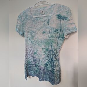 Kuhl Women's Teal and Lavender Short Sleeve Top